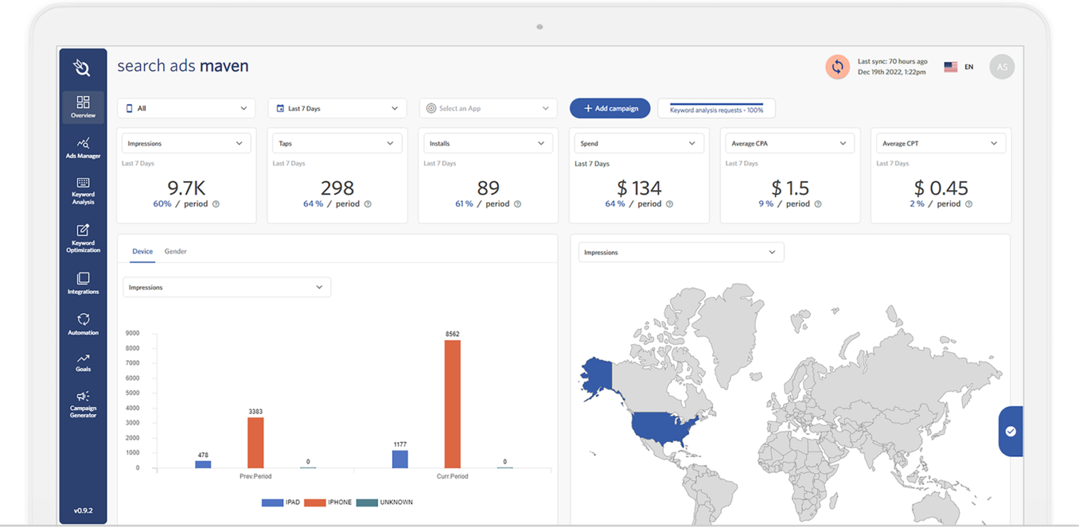 Apple Search Ads Campaign Manager